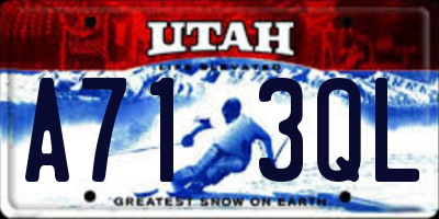 UT license plate A713QL