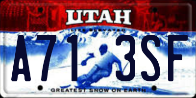 UT license plate A713SF