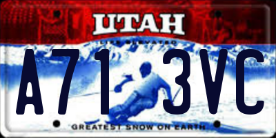 UT license plate A713VC