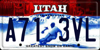 UT license plate A713VL