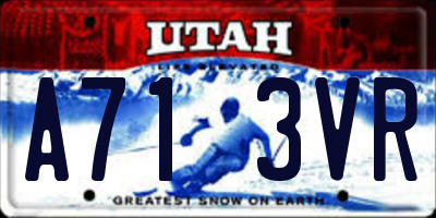 UT license plate A713VR