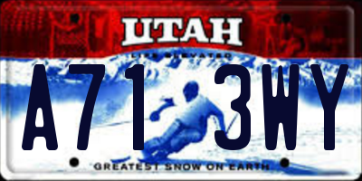 UT license plate A713WY