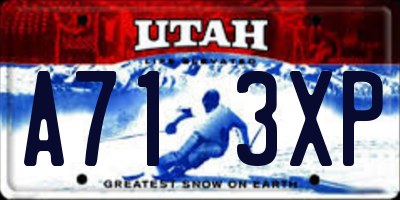 UT license plate A713XP