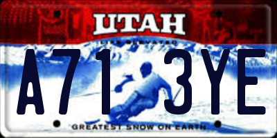 UT license plate A713YE