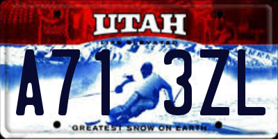 UT license plate A713ZL