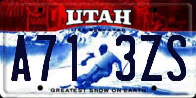 UT license plate A713ZS