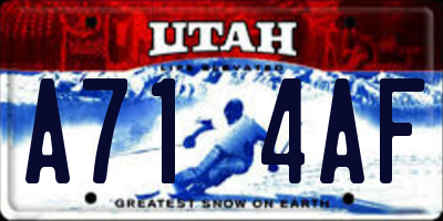 UT license plate A714AF