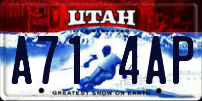 UT license plate A714AP