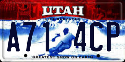 UT license plate A714CP