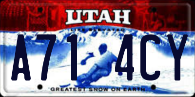 UT license plate A714CY