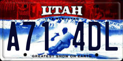 UT license plate A714DL