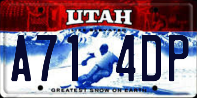 UT license plate A714DP