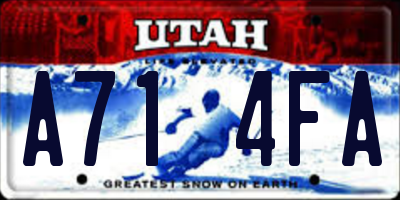 UT license plate A714FA