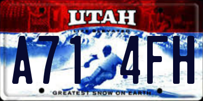 UT license plate A714FH