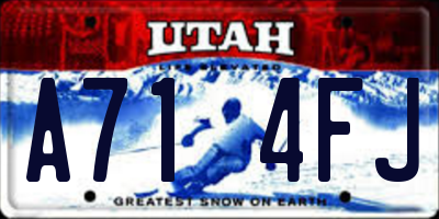 UT license plate A714FJ