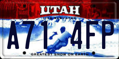 UT license plate A714FP