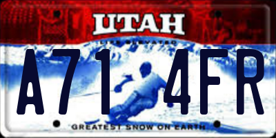 UT license plate A714FR