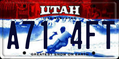 UT license plate A714FT