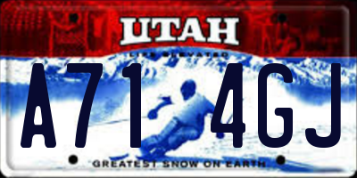 UT license plate A714GJ