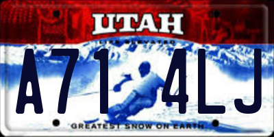 UT license plate A714LJ