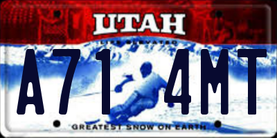 UT license plate A714MT