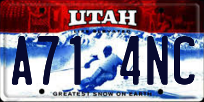UT license plate A714NC