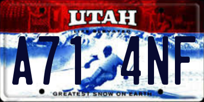 UT license plate A714NF