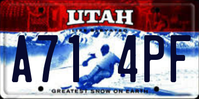 UT license plate A714PF
