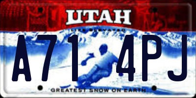 UT license plate A714PJ