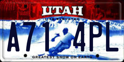 UT license plate A714PL