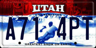 UT license plate A714PT
