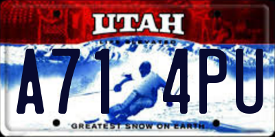 UT license plate A714PU