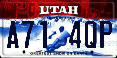 UT license plate A714QP