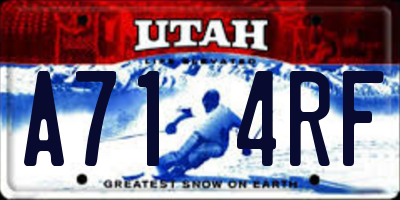 UT license plate A714RF