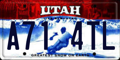 UT license plate A714TL