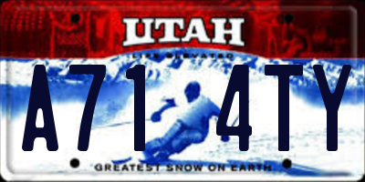 UT license plate A714TY