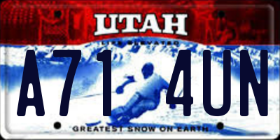UT license plate A714UN