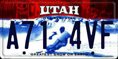UT license plate A714VF