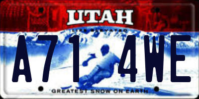 UT license plate A714WE
