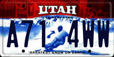 UT license plate A714WW
