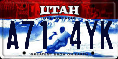 UT license plate A714YK