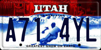 UT license plate A714YL
