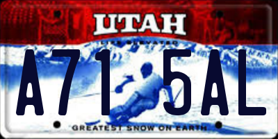 UT license plate A715AL