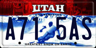 UT license plate A715AS