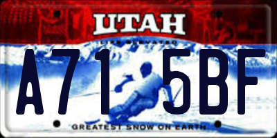UT license plate A715BF