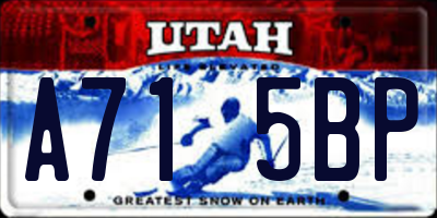 UT license plate A715BP