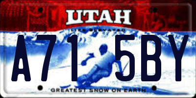 UT license plate A715BY