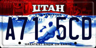 UT license plate A715CD