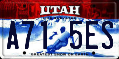 UT license plate A715ES