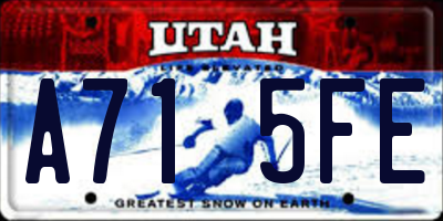 UT license plate A715FE
